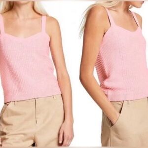 Sandy Liang Baby Pink Waffle Shell Tank Sz L